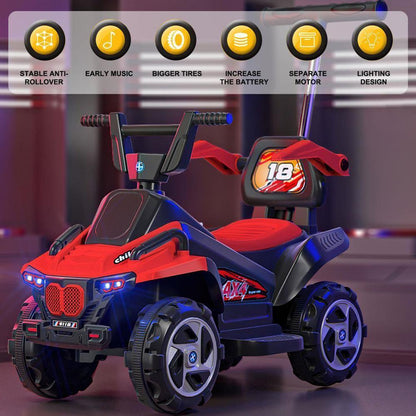 Electric ATV Ride-On Toy for Kids with LED Headlights - 4-Wheeler Quad Car