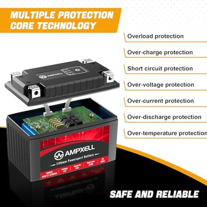 12V 6Ah 360A Lithium Motorcycle Battery YTZ14S YTZ14S-BS Compatible