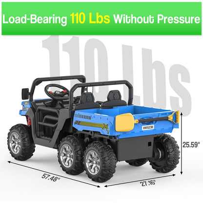 24V Electric Children's Ride-On Truck Toy Battery-Operated Two-Seater Bluetooth Lights Plaything