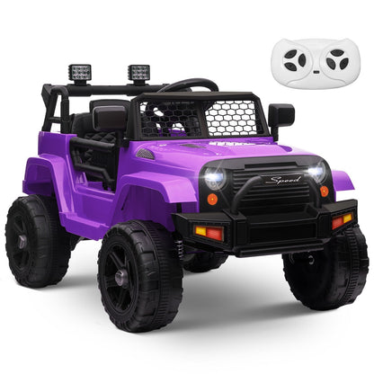 12V Kids Ride-On Power Wheels Remote Control Truck Vehicle Purple