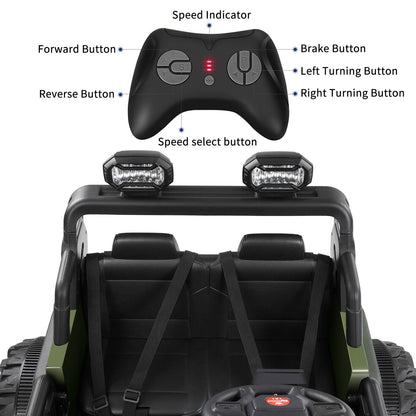 Kimbosmart 24V Electric Children's Ride On Truck Car Toy Battery Powered with 3 Speeds and Remote Control