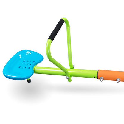Outdoor Kids Playground Seesaw with Four Seats and 360-Degree Rotating Sturdy Design