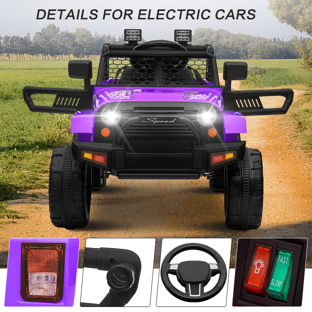 12V Battery-Powered Kids Ride-On Off-Road Truck Toy with Parent Remote Control