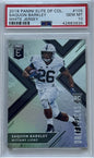 Graded 2018 Panini Elite DP Collegiate Saquon Barkley #105 White Jersey Rookie RC Football Card PSA 10 Gem Mint