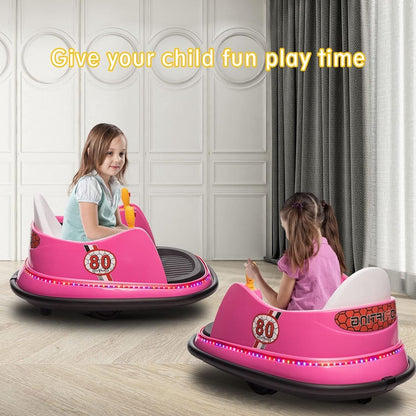 6V Electric Ride-On Bumper Car for Toddlers with Remote Control and 360° Spin