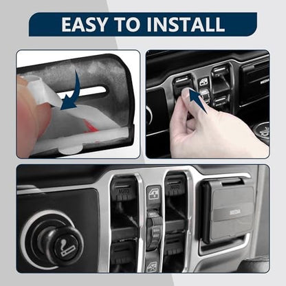 Black Window Button Cover for 2018-2025 Jeep Wrangler JL Unlimited Sahara