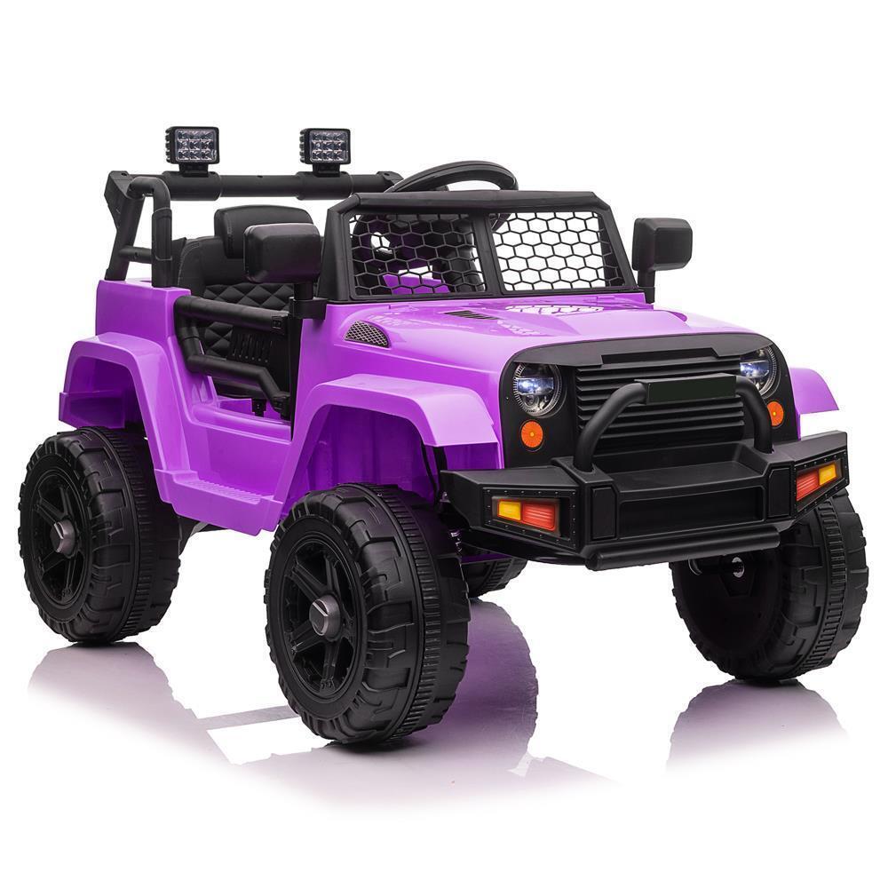 Electric Ride-On Car for Kids with Music, Lights, and Remote Control - Purple