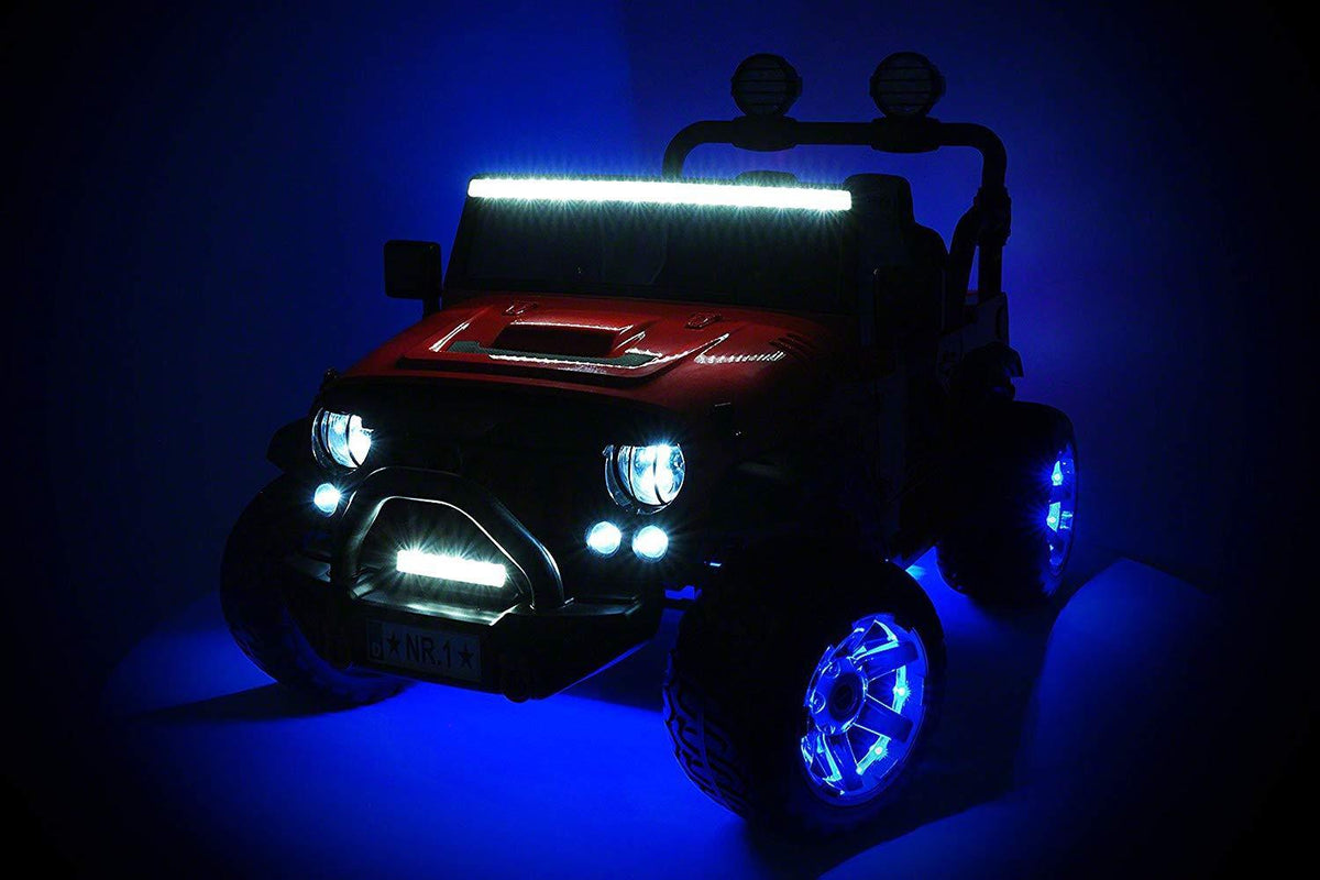24V DUAL SEAT CHILDREN'S RIDE-ON VEHICLE JEEP CAR TOY WITH 2 HIGH-PERFORMANCE ENGINES, PNEUMATIC WHEELS, MUSIC PLAYER + REMOTE CONTROL