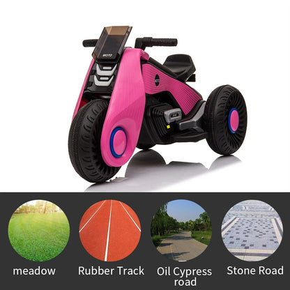 Fun and Stylish Pink Electric Motorcycle for Kids with USB Music - Perfect Birthday Gift for Girls!