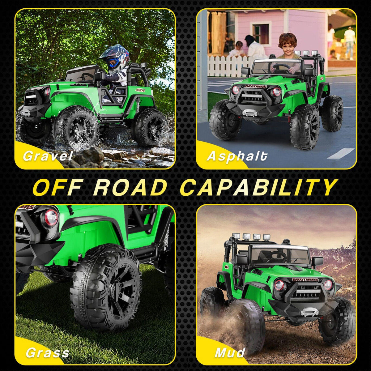24V Jeep Music Fashion Ride-On Car with Remote Control for Electric Kids