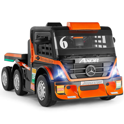 12V10AH Battery Kids Ride On Truck with Swing, Trailer, LED, MP3, and Bluetooth RC Features