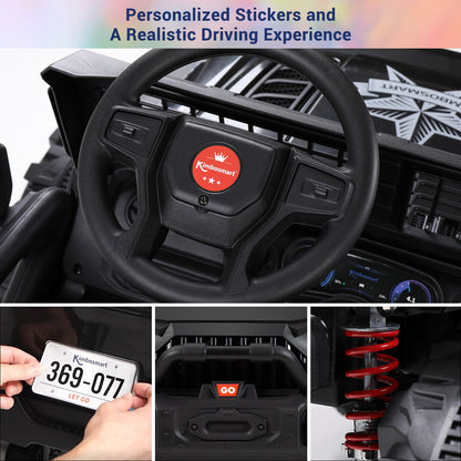 Kimbosmart Electric 24V All-Terrain Children's Ride-On Truck with MP3 Player, LED Lights, and Remote Control