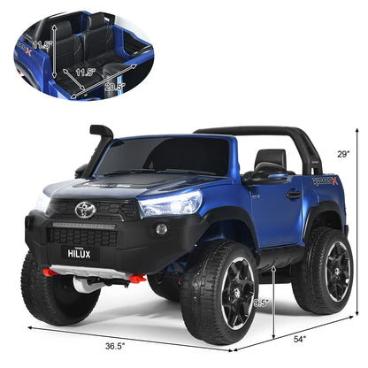 2-Seater Licensed Toyota Hilux Ride On Truck Car with Remote Control - Blue