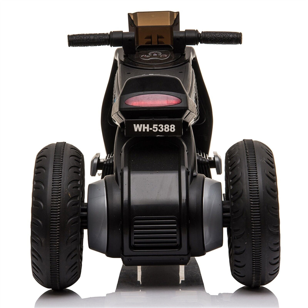 Black 3-Wheel Double Drive Electric Motorcycle for Kids