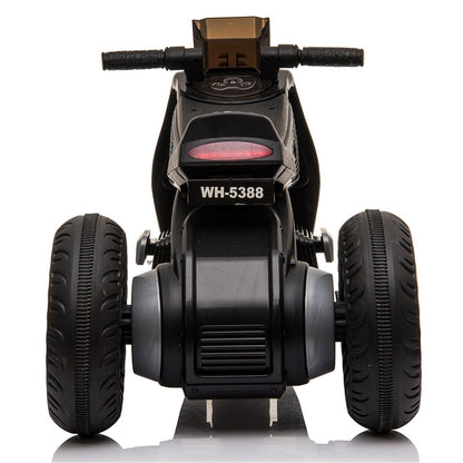 Black 3-Wheel Double Drive Electric Motorcycle for Kids