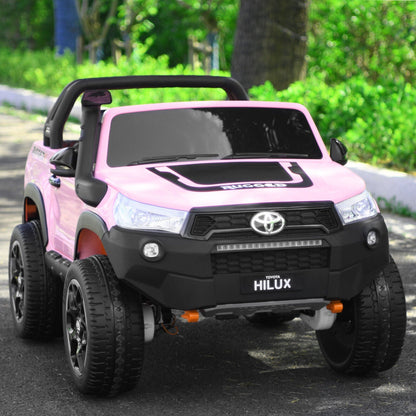 2-Seater Licensed Toyota Hilux Ride On Truck Car with Remote Control - Pink