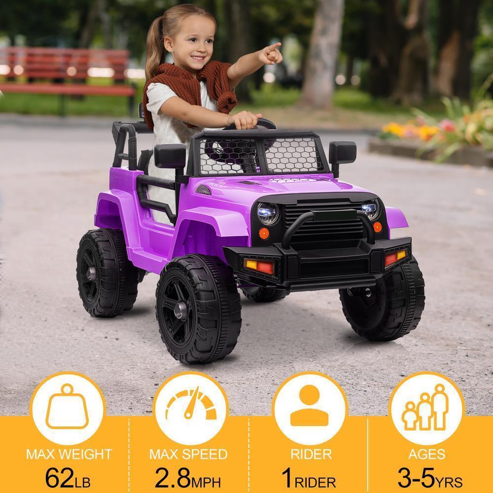 Electric Ride-On Car for Kids with Remote Control - Purple