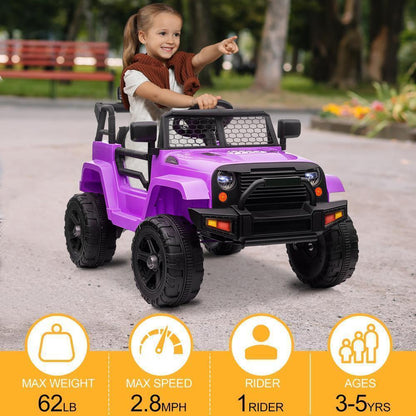 Electric Ride-On Car for Kids with Remote Control - Purple