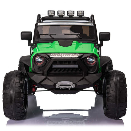 24V Electric Ride-On Truck for Kids with Remote Control, MP3 Player, LED Lights, and 3 Speeds - Seats 2