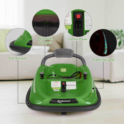 Kimbosmart Electric Bumper Car for Kids - Remote Controlled 360° Spin Ride-On