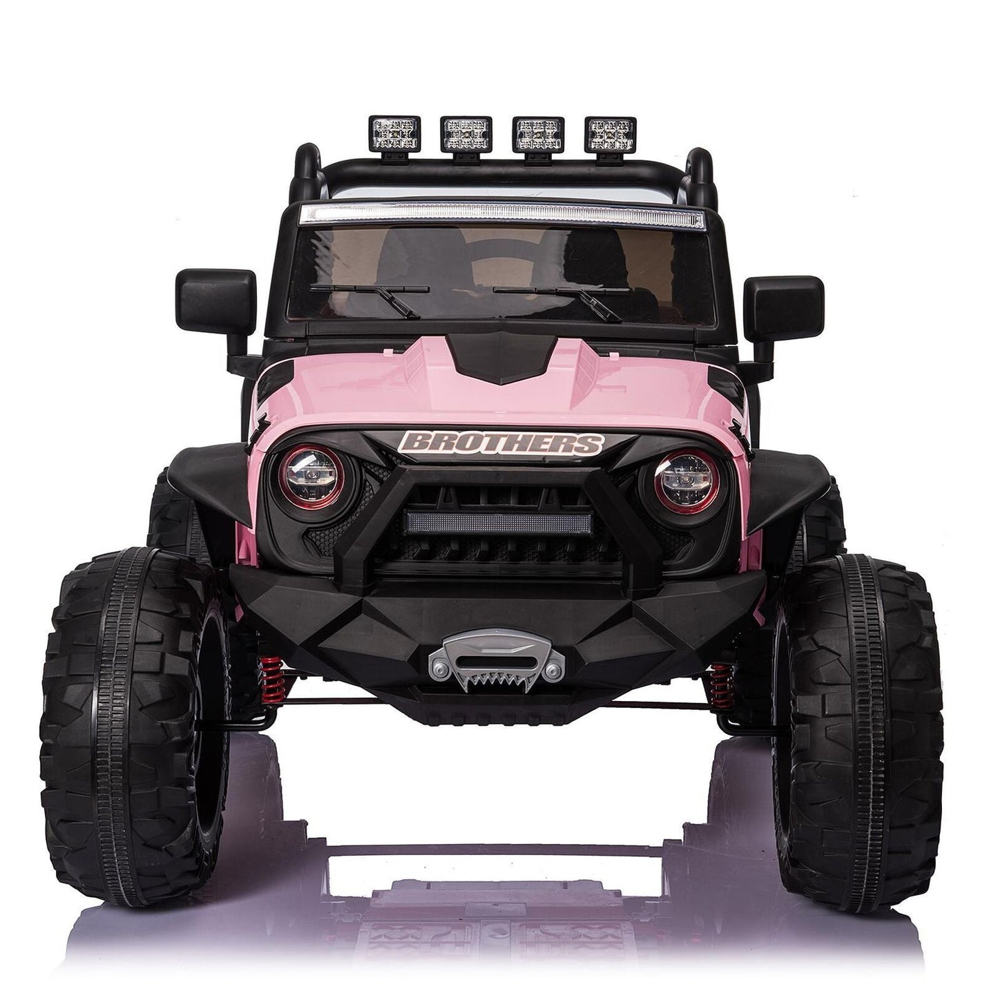 24V Electric Ride-On Truck for Kids with Remote Control, MP3 Player, LED Lights, and 3 Speeds - Seats 2