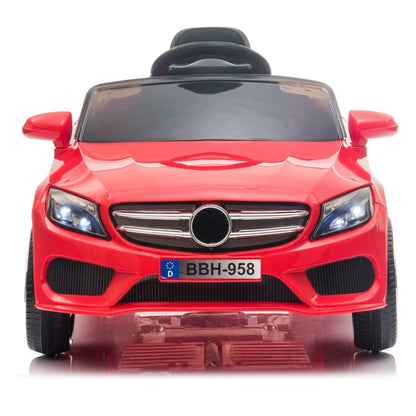 Electric Ride-On Car for Kids with Remote Control and LED Lights - Black