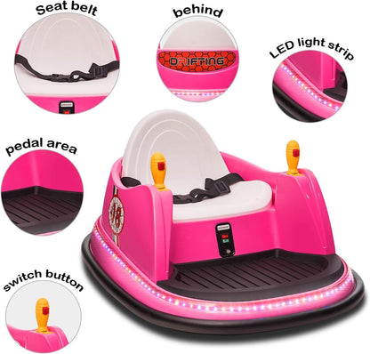 6V Electric Ride-On Bumper Car with Remote Control for Kids and Toddlers