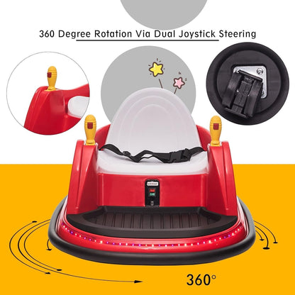 6V Electric Kids Ride-On Bumper Car with 360° Spin and Remote Control - Red Toddler Toy