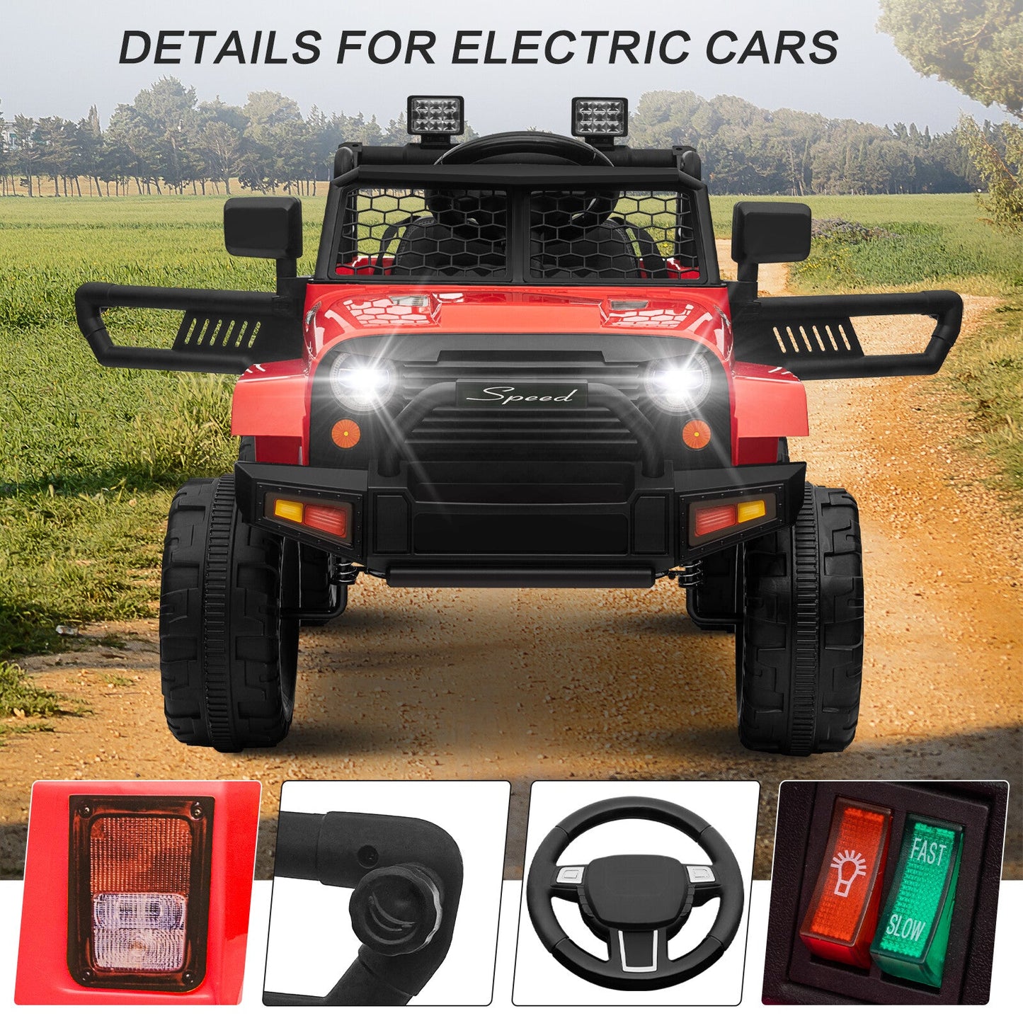 12V Battery-Powered Kids Ride-On Off-Road Truck Toy with Parent Remote Control