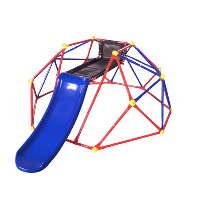 6ft Dome Climber with 1.2m Slide and Blue Climbing Stones for Ages 3+