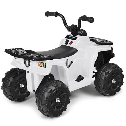 Premium 6V White Electric Ride on ATV for Kids - Powered by Battery