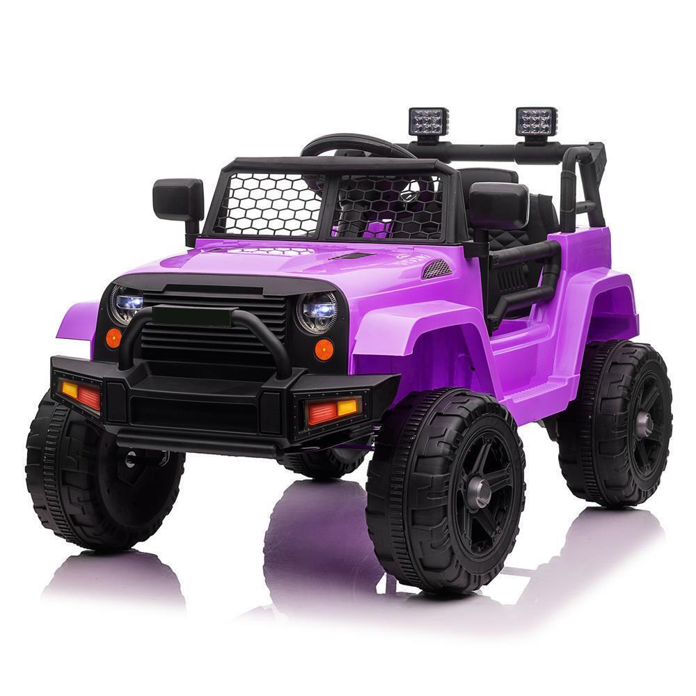 Electric Ride-On Car for Kids with Music, Lights, and Remote Control - Purple