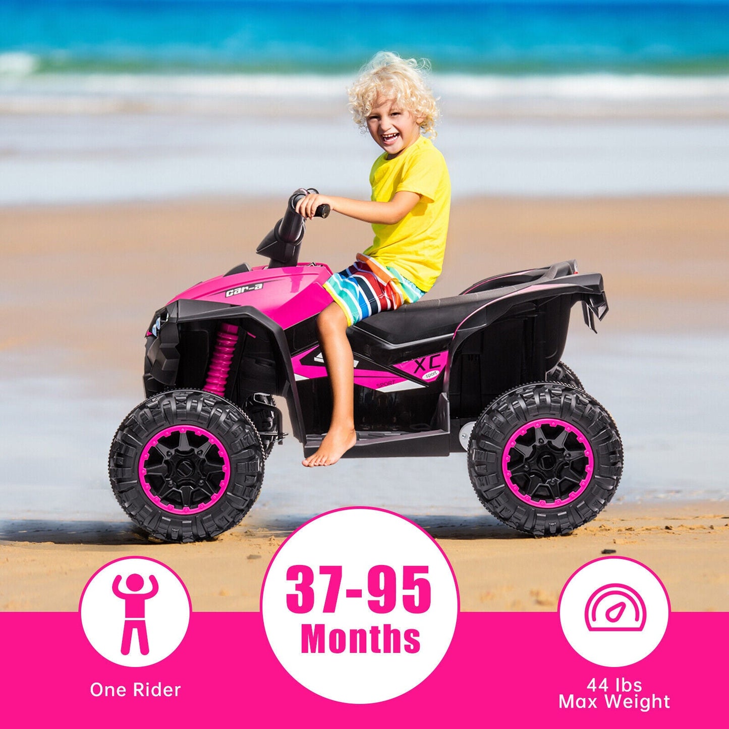 Electric 4-Wheels Car Truck ATV for Kids Ages 3+: 12V Battery Powered Ride On Toy
