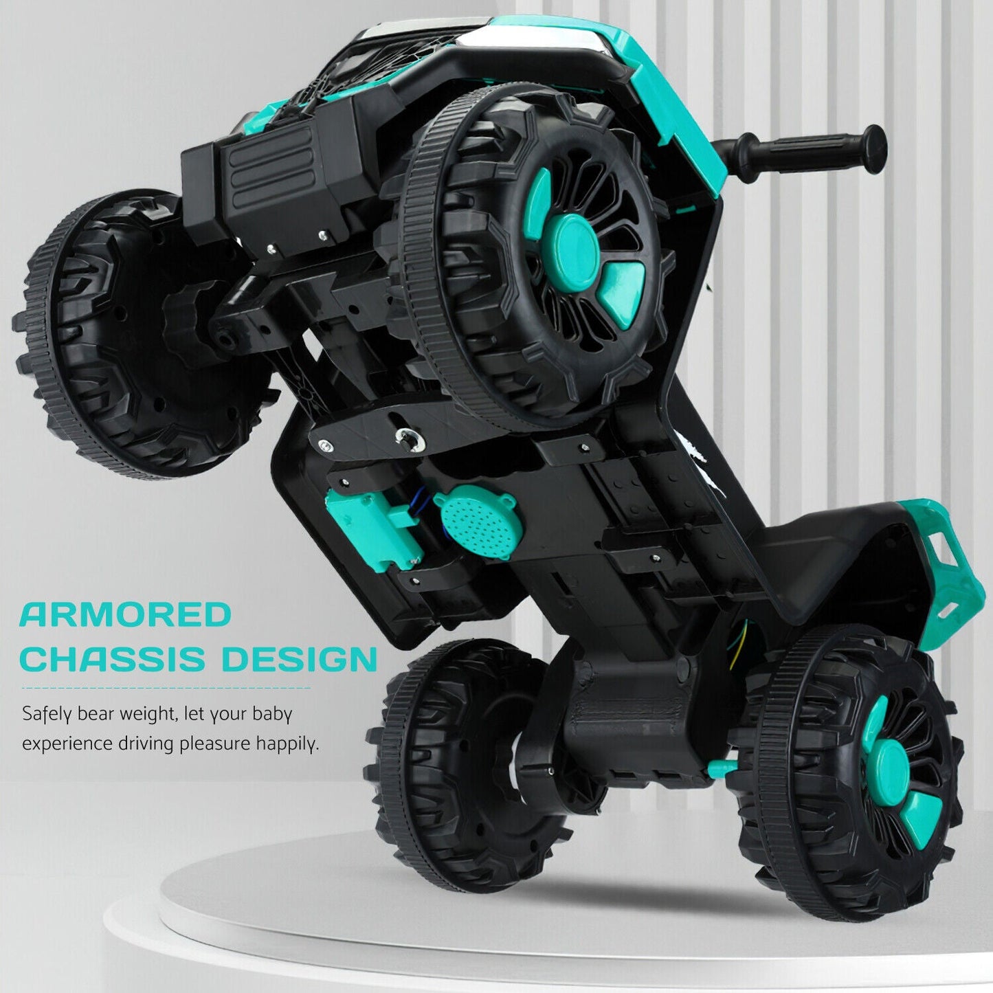 Electric ATV Ride-On Car with MP3 Player and LED Lights - 6V Battery Powered, 4-Wheeled Beach Cruiser