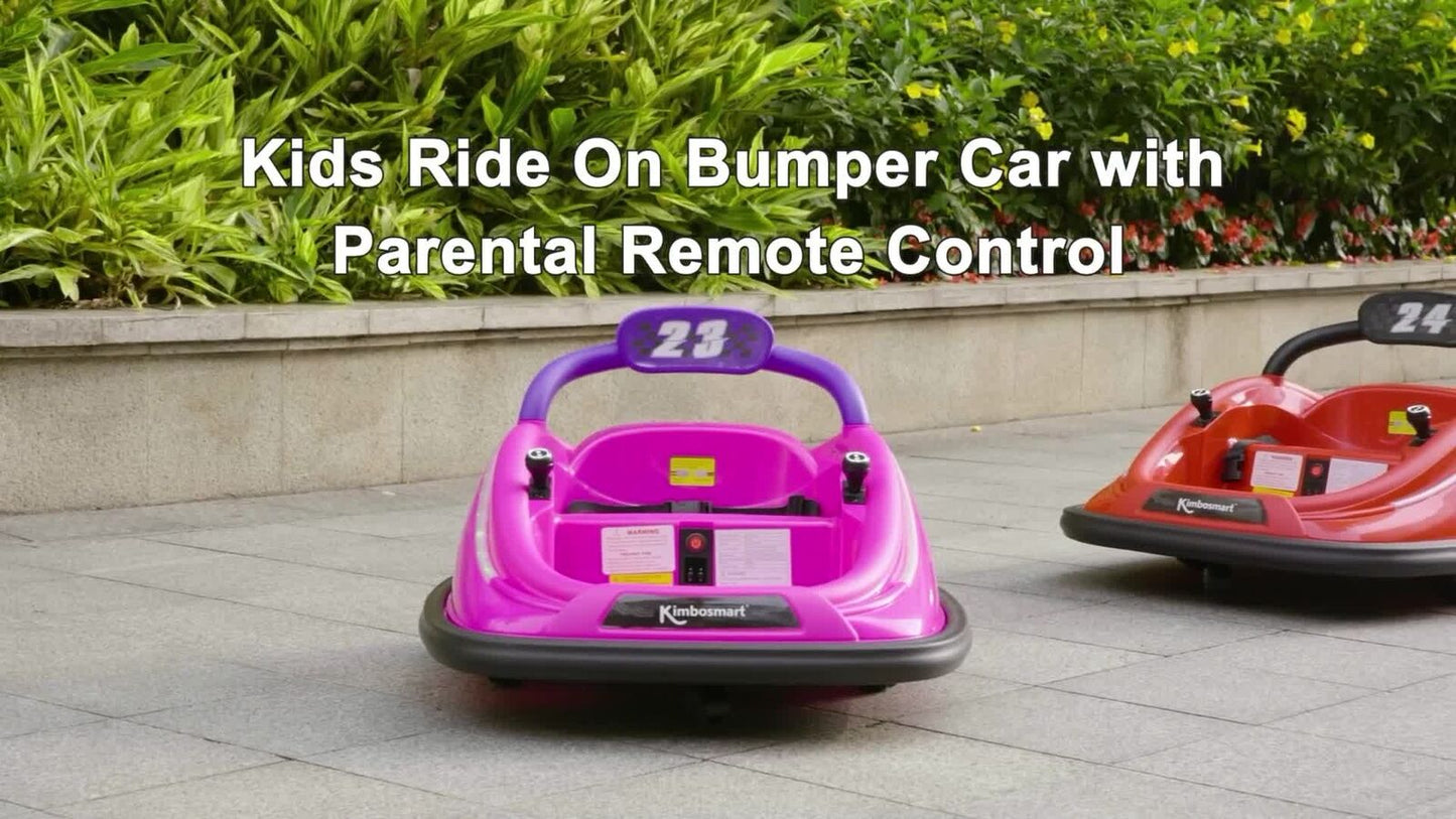 Kimbosmart Electric Bumper Car for Kids - Remote Controlled 360° Spin Ride-On