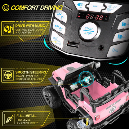 24V Jeep Music Fashion Ride-On Car with Remote Control for Electric Kids