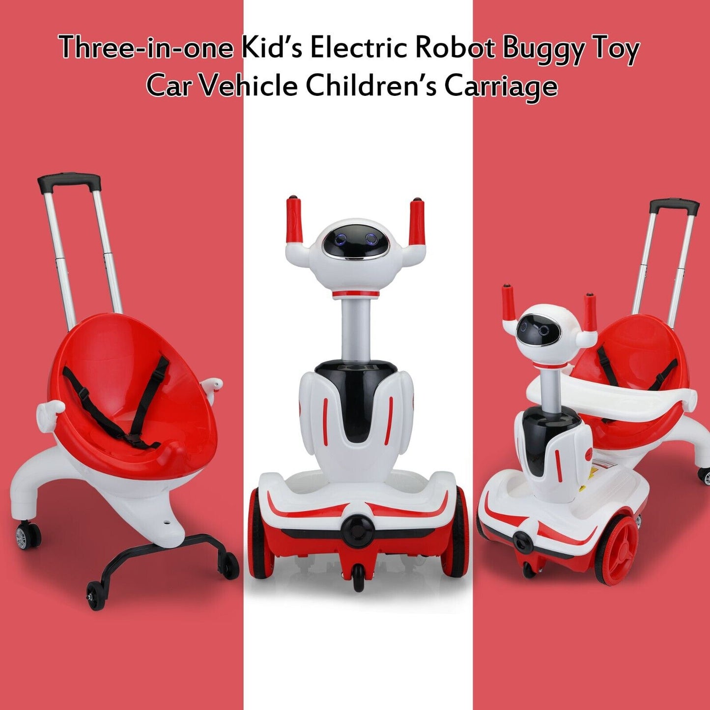 TOBBI 3-in-1 Electric Ride On Car for Kids: Transforming Robot Buggy Toy with Remote Control - Perfect Gift for Toddlers
