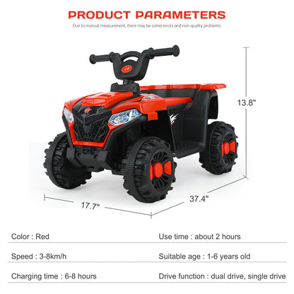 6V Electric ATV Quad Kids Ride-on Car Battery Powered 4-Wheel Motorcycle