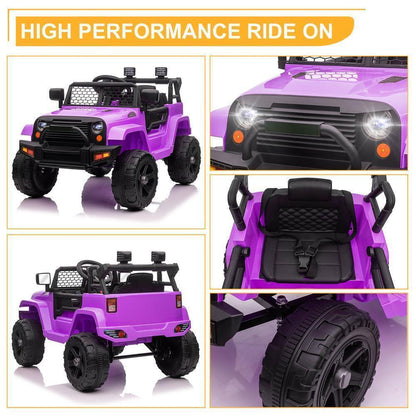 Remote Control Ride-On Car Truck with 3 Speeds and 3 Color Options