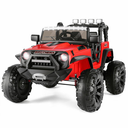 12V/24V Kids Ride-On Truck Car Jeep with LED Lights & Remote Control - 2 Sizes Available