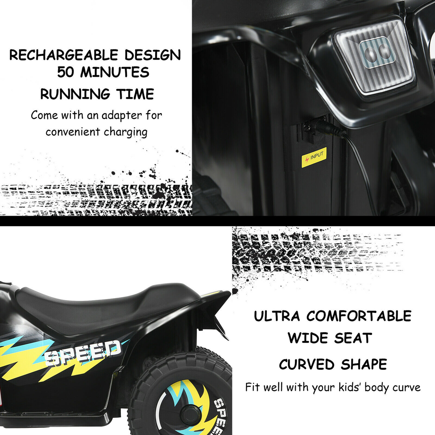 ATV Eléctrica para Niños Pequeños de 6V con Reversa - Regalo Ideal para Niños