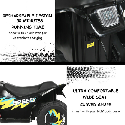 ATV Eléctrica para Niños Pequeños de 6V con Reversa - Regalo Ideal para Niños