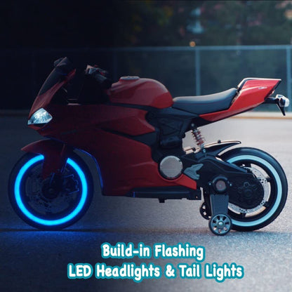 12V Kids Motorcycle Ride-On Toy with 4 MPH Speed and ASTM Approval