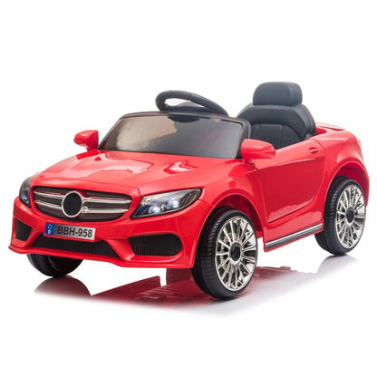Electric Ride-On Car for Kids with Remote Control and LED Lights - Black