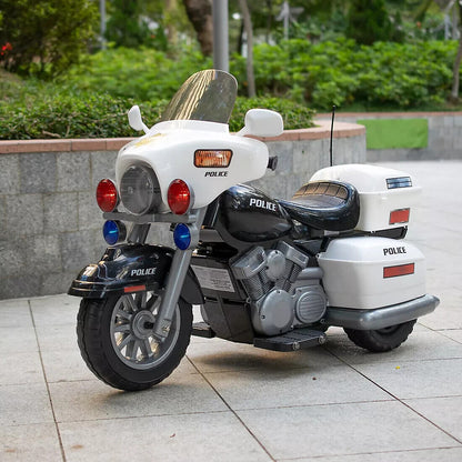 Children's Police Motorcycle Ride-On Toy Vehicle - Electric Motorbike for Boys and Girls 12V
