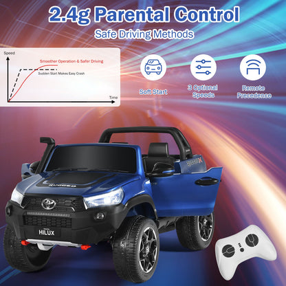 2-Seater Licensed Toyota Hilux Ride On Truck Car with Remote Control - Blue