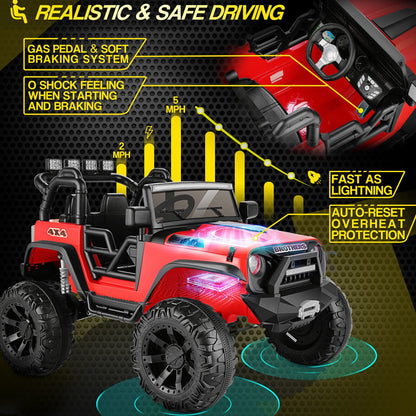 24V Jeep Music Fashion Ride-On Car with Remote Control for Electric Kids
