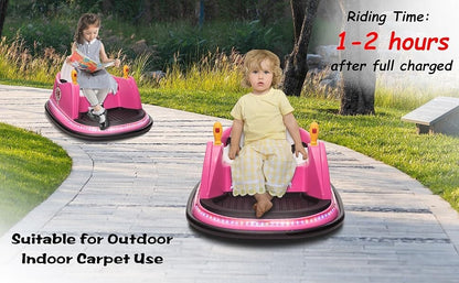 6V Electric Ride-On Bumper Car for Toddlers with Remote Control and 360° Spin