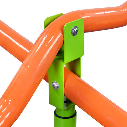 Outdoor Kids Playground Seesaw with Four Seats and 360-Degree Rotating Sturdy Design