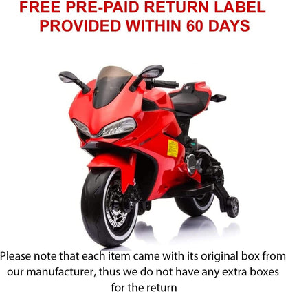 12V Kids Motorcycle Ride-On Toy with 4 MPH Speed and ASTM Approval